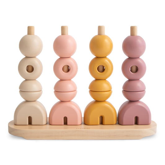 Wooden Multi Shape Stacker - Various Colors | Mushie