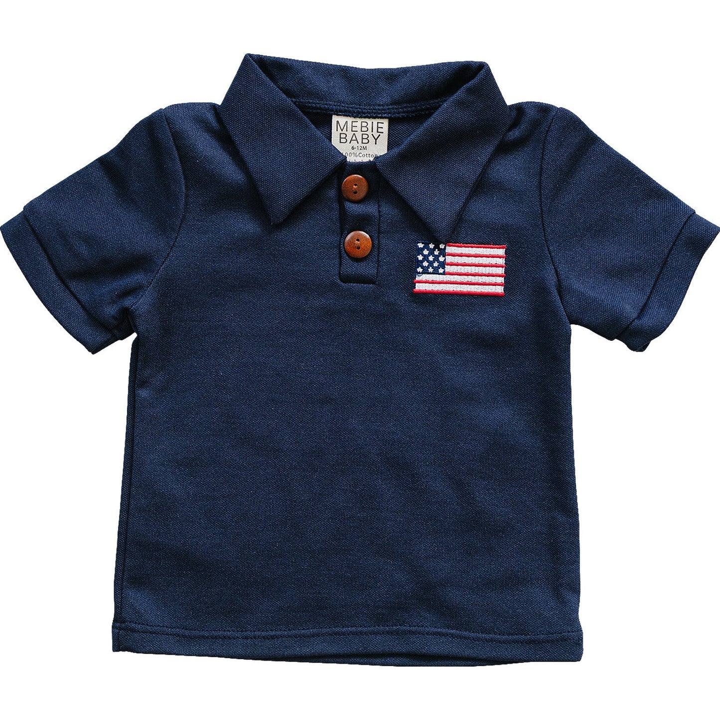 Cotton Navy Flag Polo Shirt