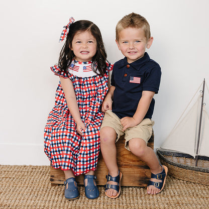 Cotton Navy Flag Polo Shirt