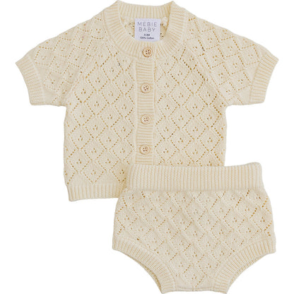Mebie Baby Yellow Cardigan Bloomer Set | 100% Cotton