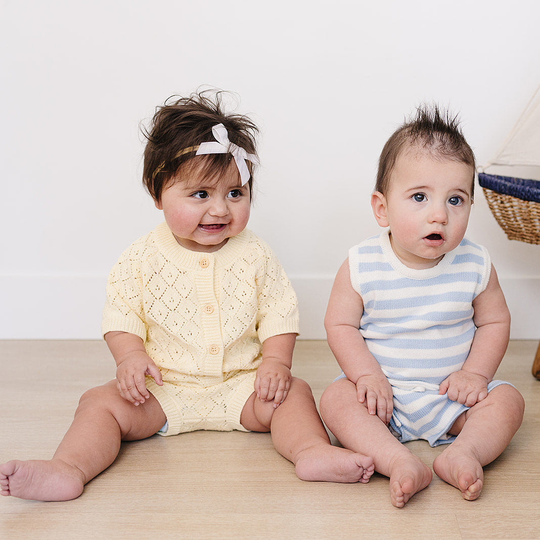Mebie Baby Yellow Cardigan Bloomer Set | 100% Cotton