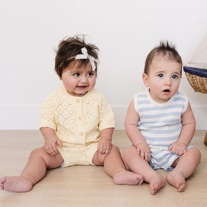 Mebie Baby Yellow Cardigan Bloomer Set | 100% Cotton