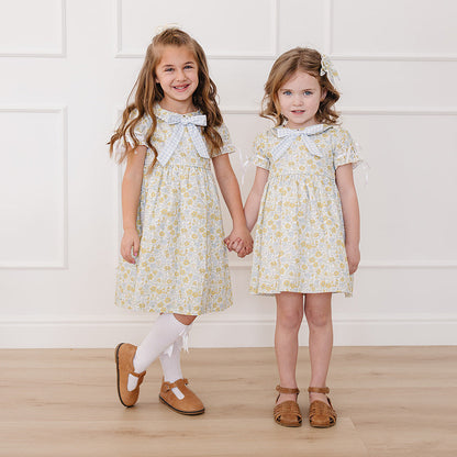 Sunny Floral Dress with Peter Pan Collar - Easter Dress