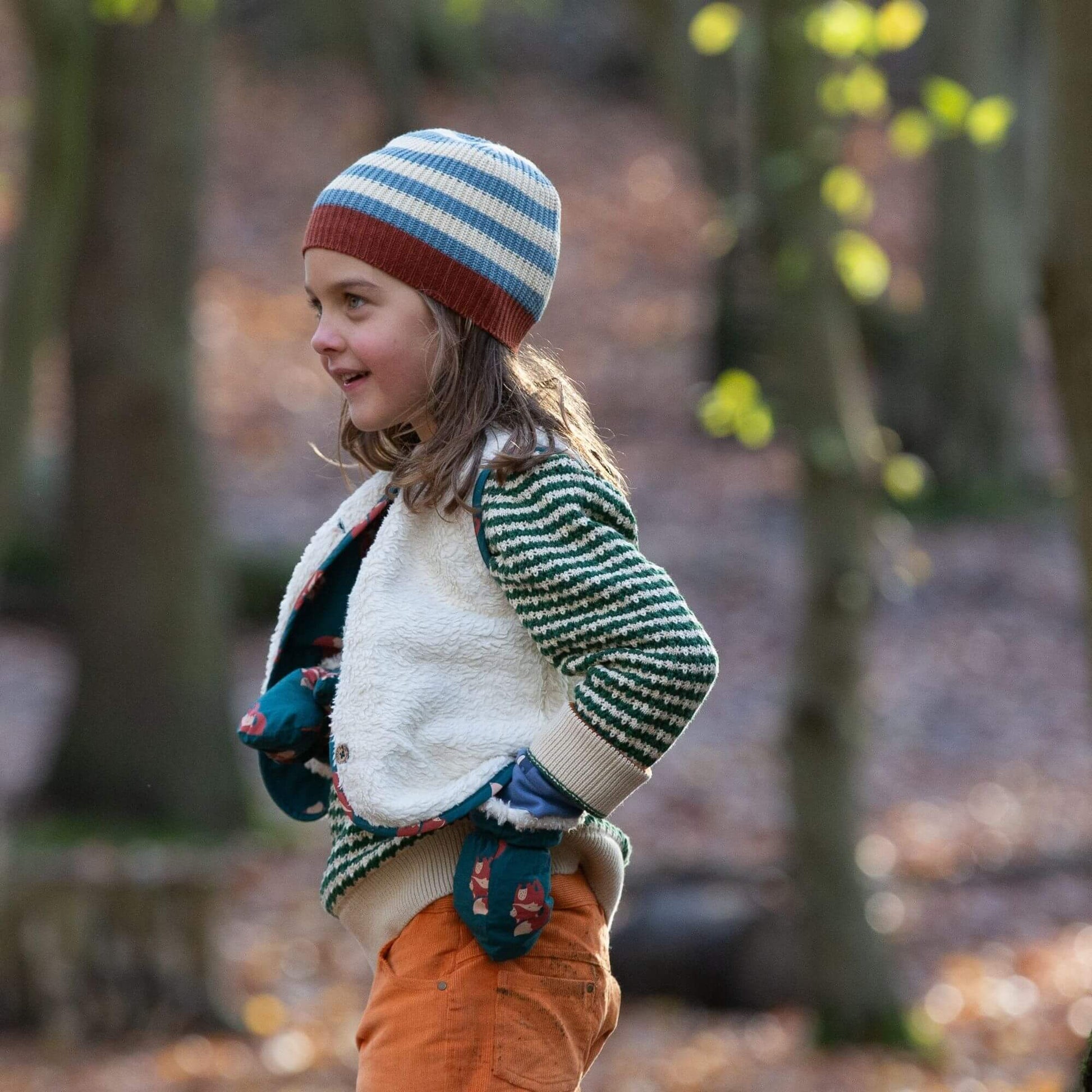 Little Green Radicals Organic Knit Sweater- Olive Striped