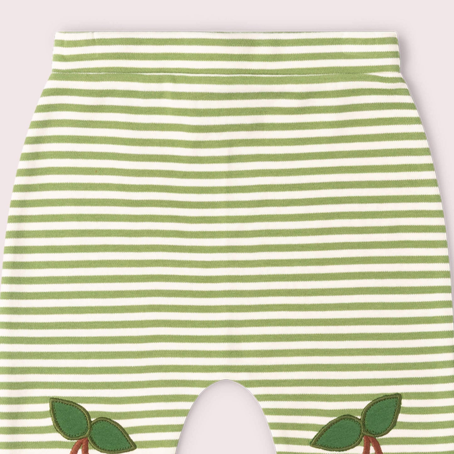 Organic Cotton Cherry Knee Patch Striped Joggers | Little Green Radicals 