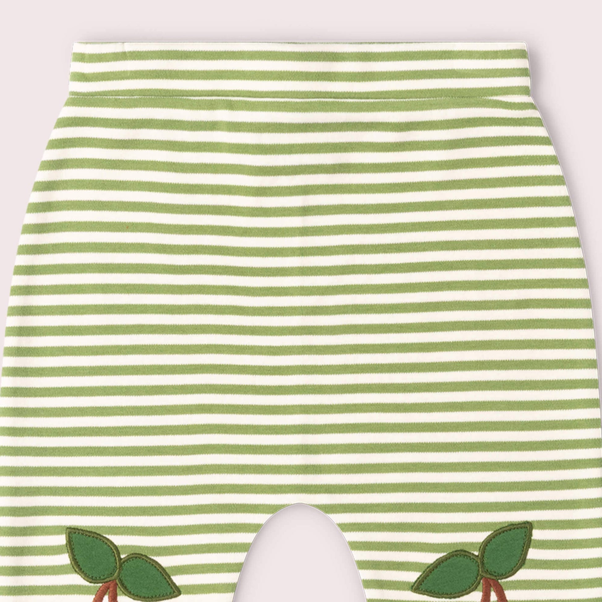 Organic Cotton Cherry Knee Patch Striped Joggers | Little Green Radicals 