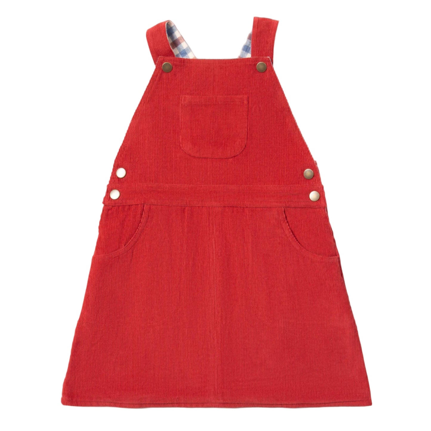 Little Green Radicals Organic Girls' Reversible Pinafore Dress- Holly Berry