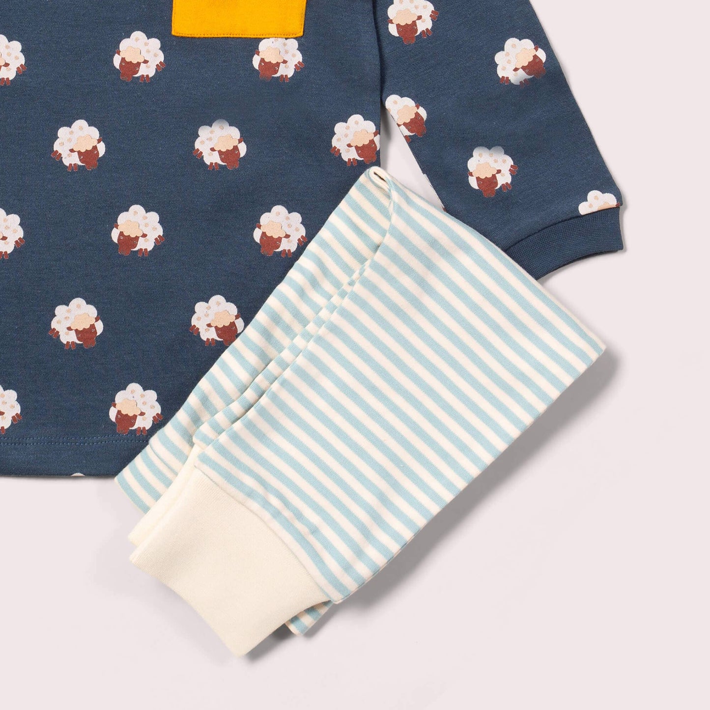 Little Green Radicals Kids' Organic Long- Sleeved T-shirt & Jogger Playset- Sleeping Sheep