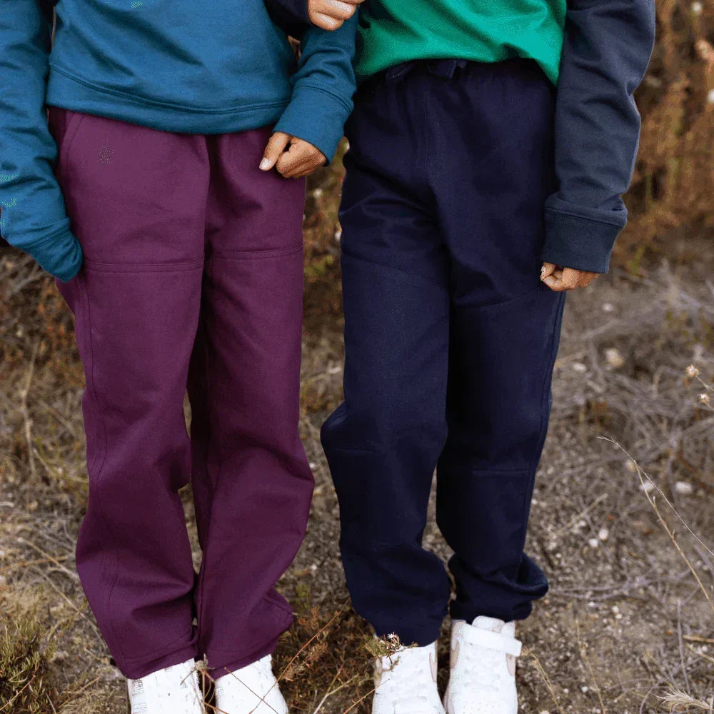 Organic Cotton Twill Kids Pants - Plum | Jackalo