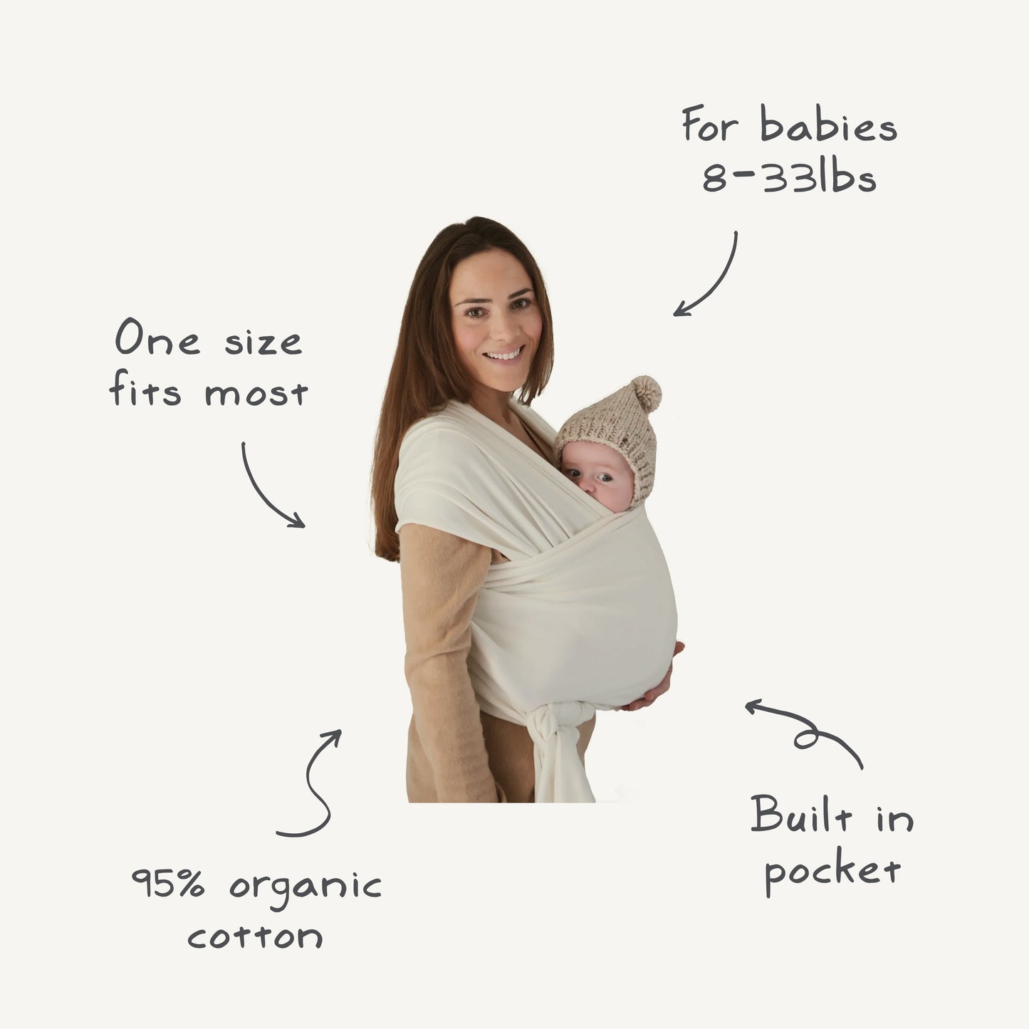 Mushie Organic Cotton Baby Wrap Carrier