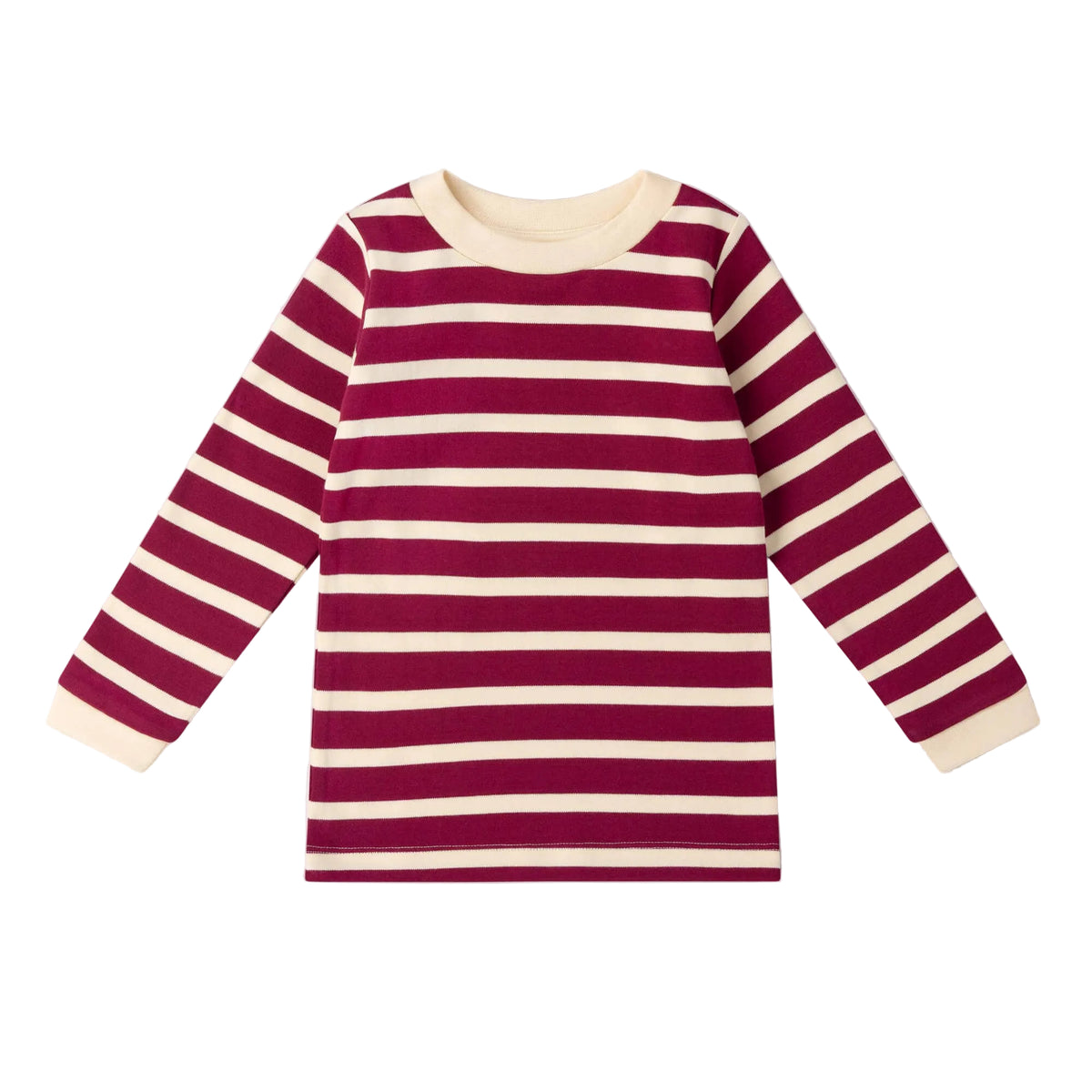 Little Green Radicals Organic Cotton Long Sleeve T-Shirt - Berry Striped