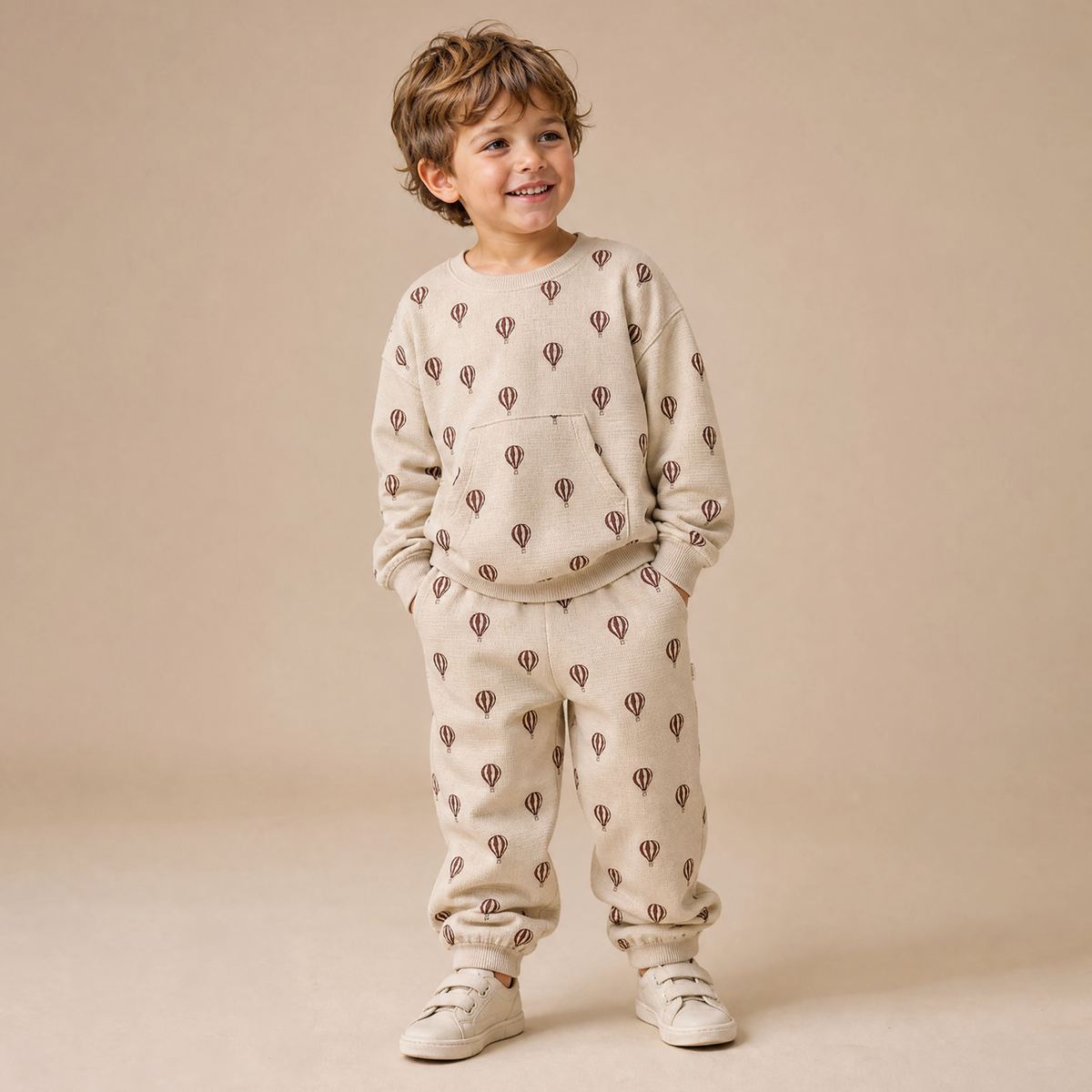 Organic Cotton Tee & Pant Slouch Set - Ballon Voyage
