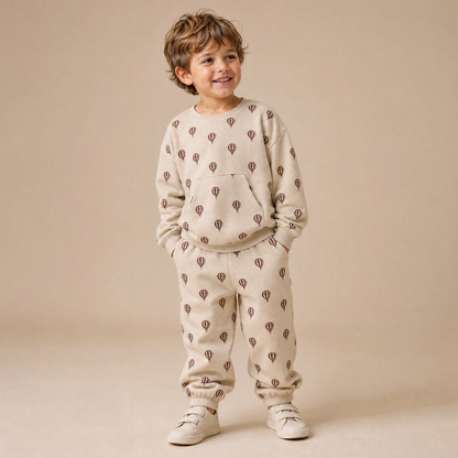 Organic Cotton Tee & Pant Slouch Set - Ballon Voyage