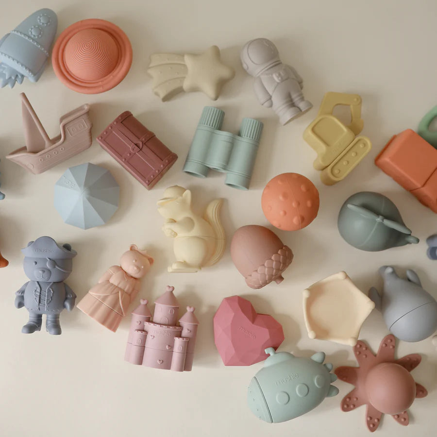 Mushie Mold-Free Bath Play Set - 4 Pack Themed Collections | Mushie