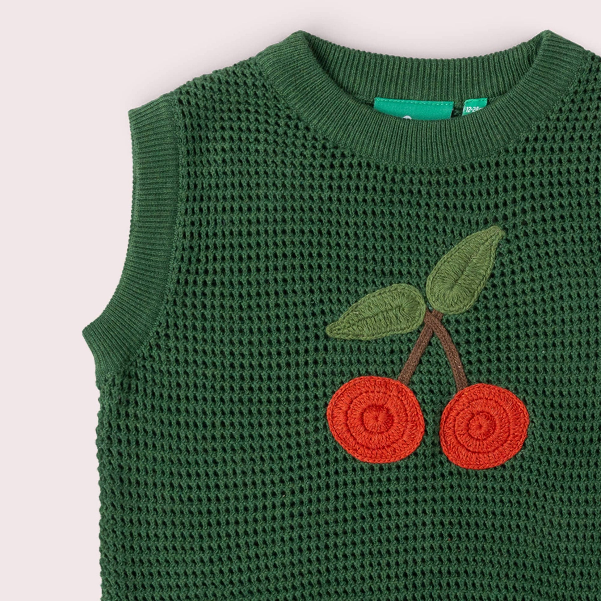 Little Green Radicals Organic Cotton Knit Vest - Little Cherry 