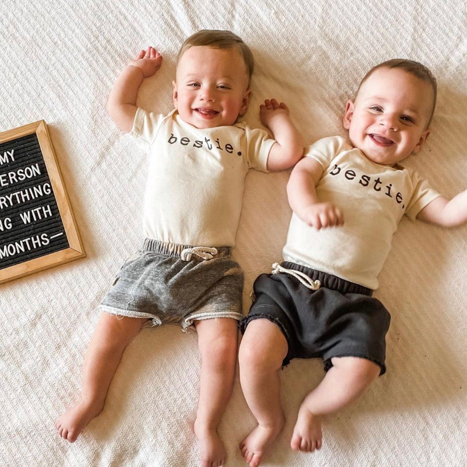 Tenth & Pine organic Short-sleeved bodysuit- bestie*