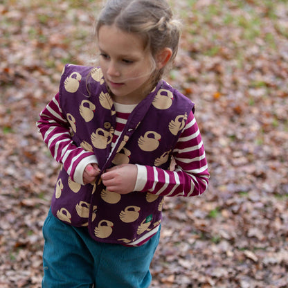 Little Green Radicals Organic Cotton Long Sleeve T-Shirt - Berry Striped