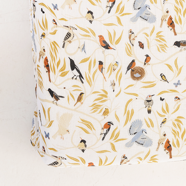Clementine Kids For the Birds Cotton Muslin Crib Sheet