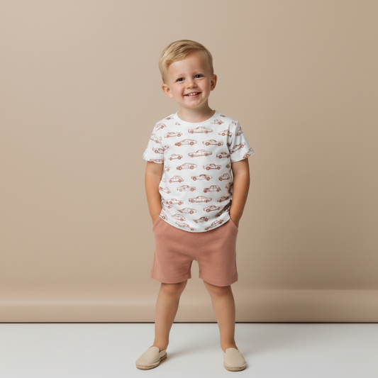 Organic Cotton Tee & Shorts Set - Cars