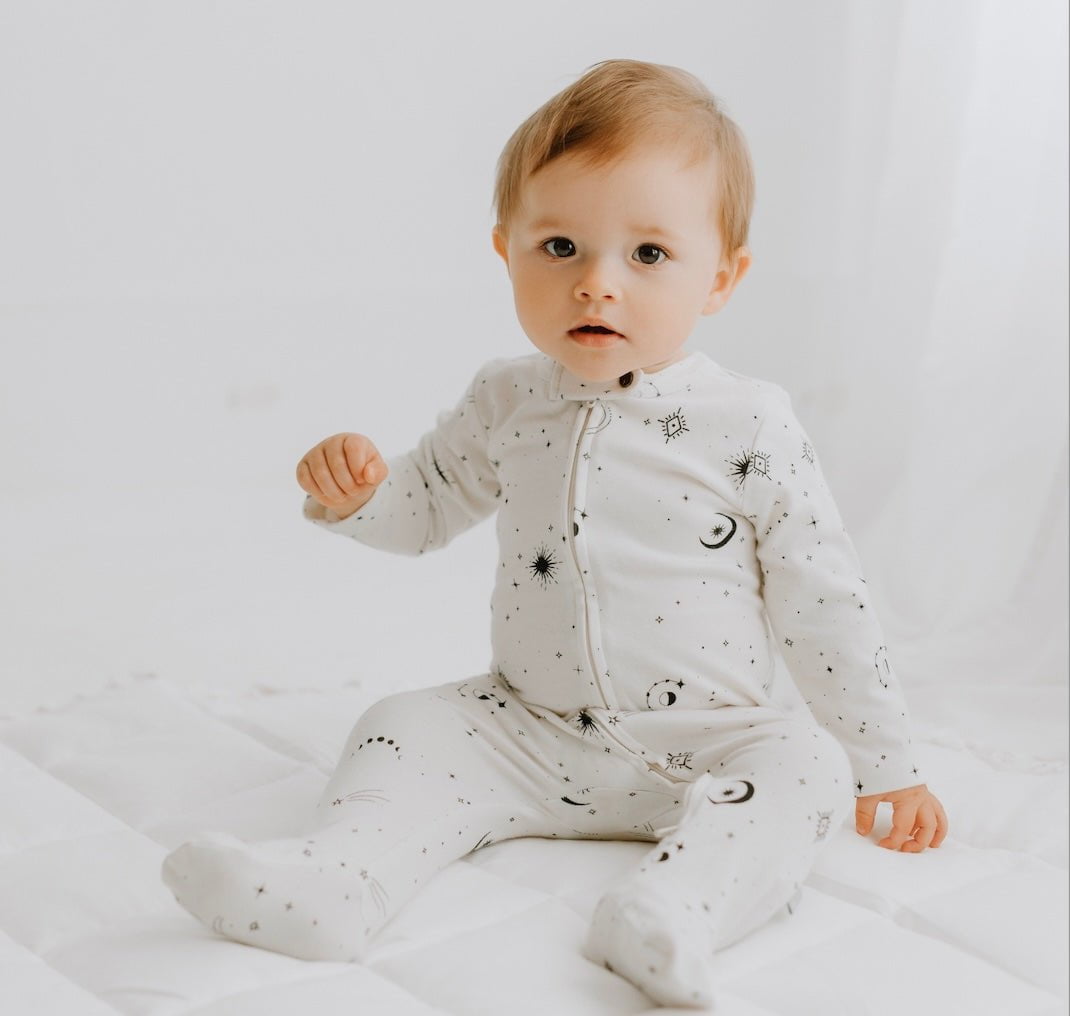 Celestial Organic Cotton Baby Footie - Finn + Emma
