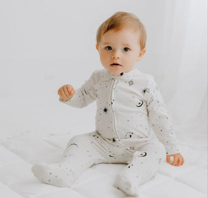 Celestial Organic Cotton Baby Footie - Finn + Emma
