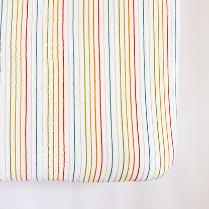 Cotton Muslin Crib Sheet - Rainbow Stripe