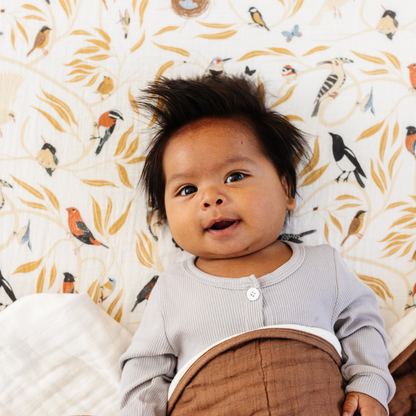 Cotton Muslin Crib Sheet - For the Birds