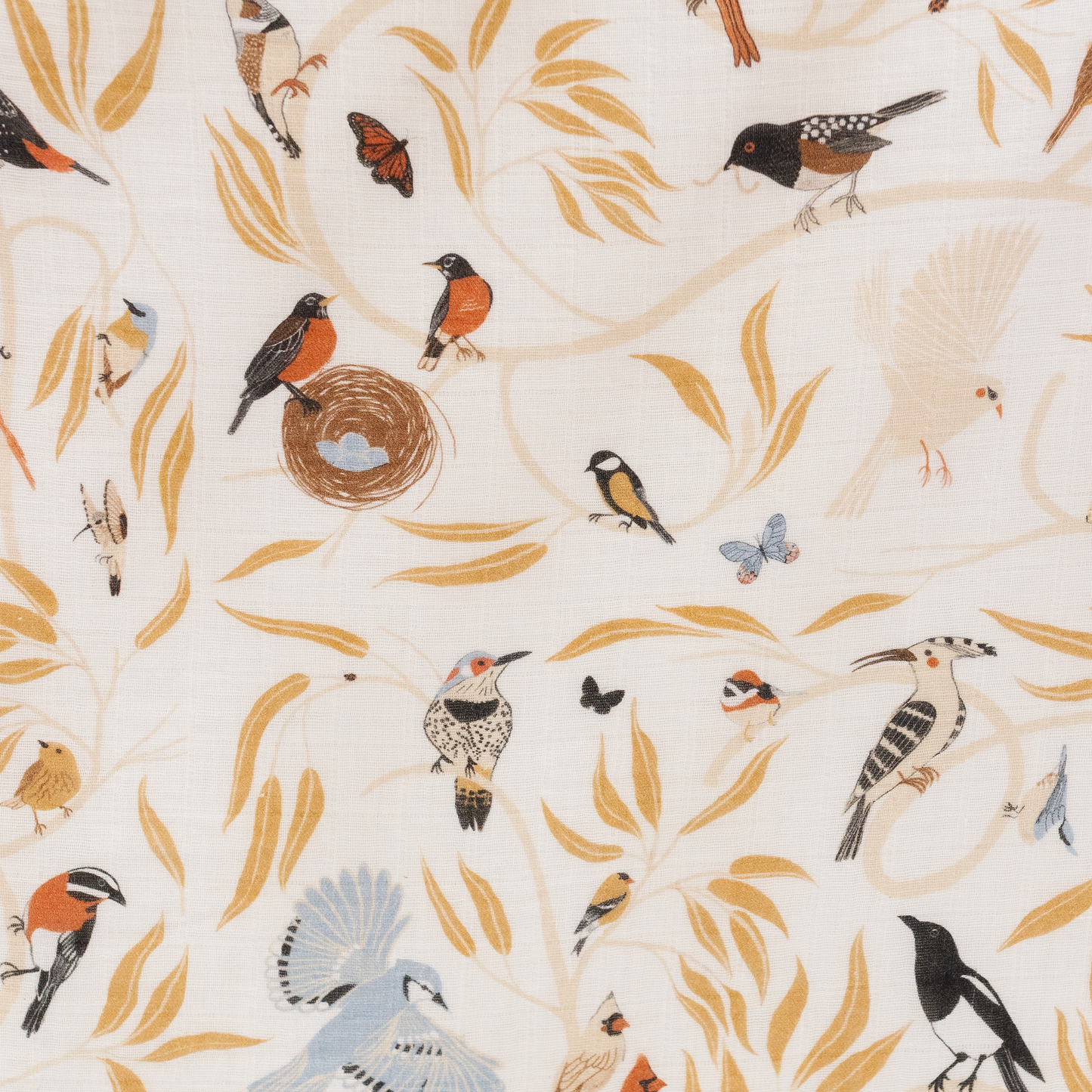Cotton Muslin Crib Sheet - For the Birds
