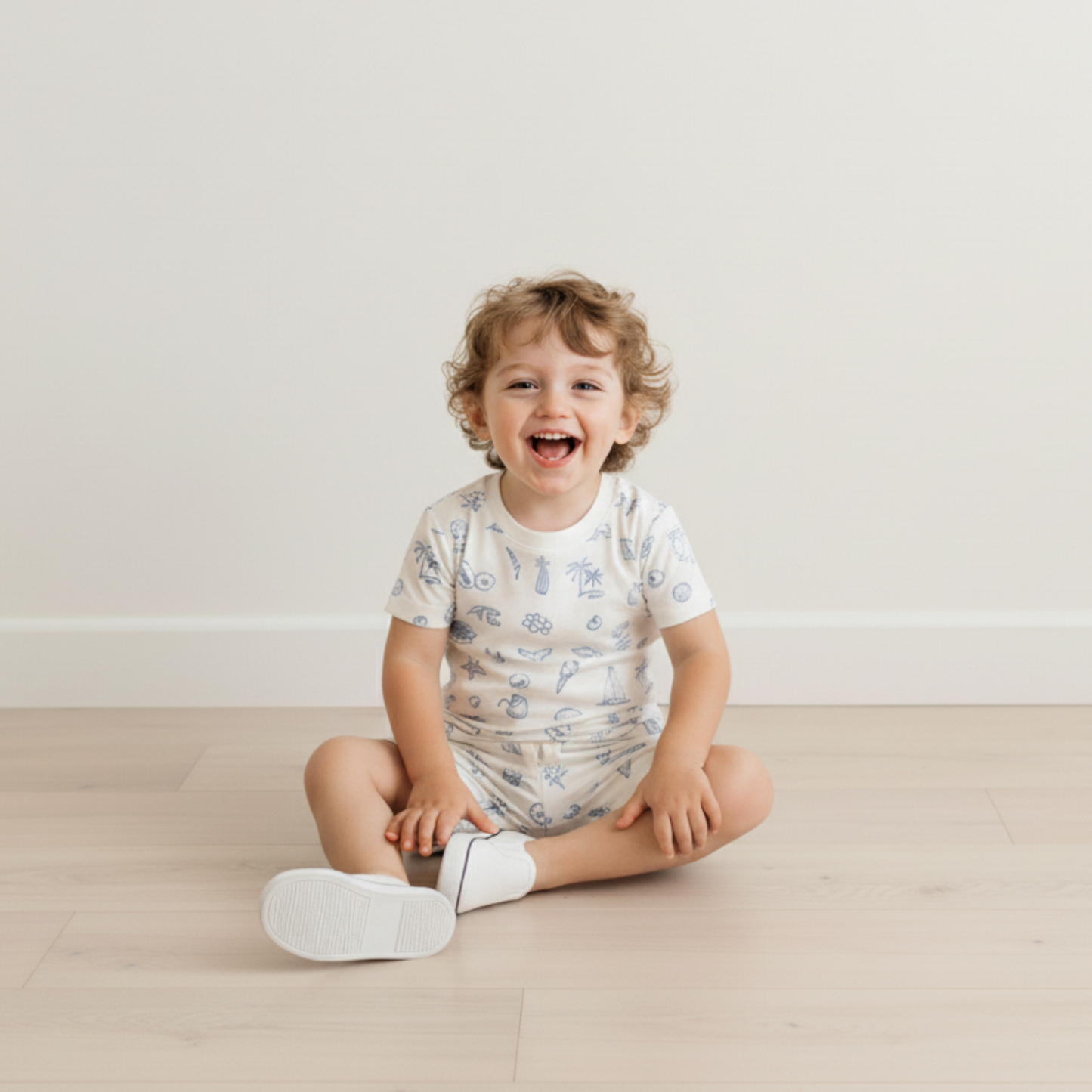 Organic Cotton Tee & Shorts Set - Coastal