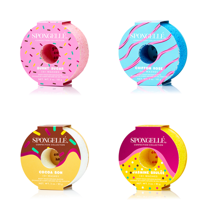 Spongellé Confection Body Wash Buffer 4-Pack – Donut Collection