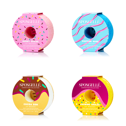 Spongellé Confection Body Wash Buffer 4-Pack – Donut Collection