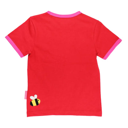 Organic Cotton Sunflower & Bee Appliqué Short Sleeve T-Shirt | Toby Tiger