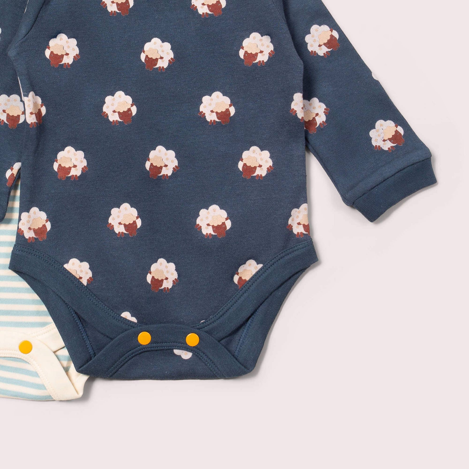 Little Green Radicals Organic Long Sleeved Bodysuit 2 Pack- Sleeping Sheep