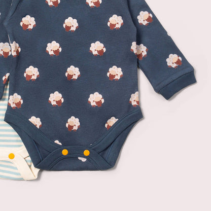 Little Green Radicals Organic Long Sleeved Bodysuit 2 Pack- Sleeping Sheep