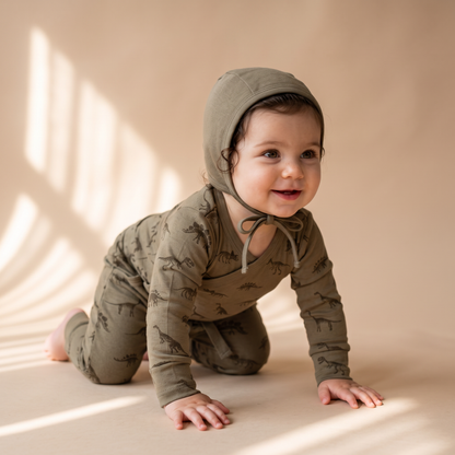 Organic Cotton Kimono Onesie & Pants Set - Dino