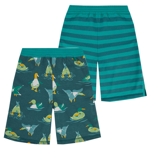 Piccalilly organic Reversible shorts- duck and dive