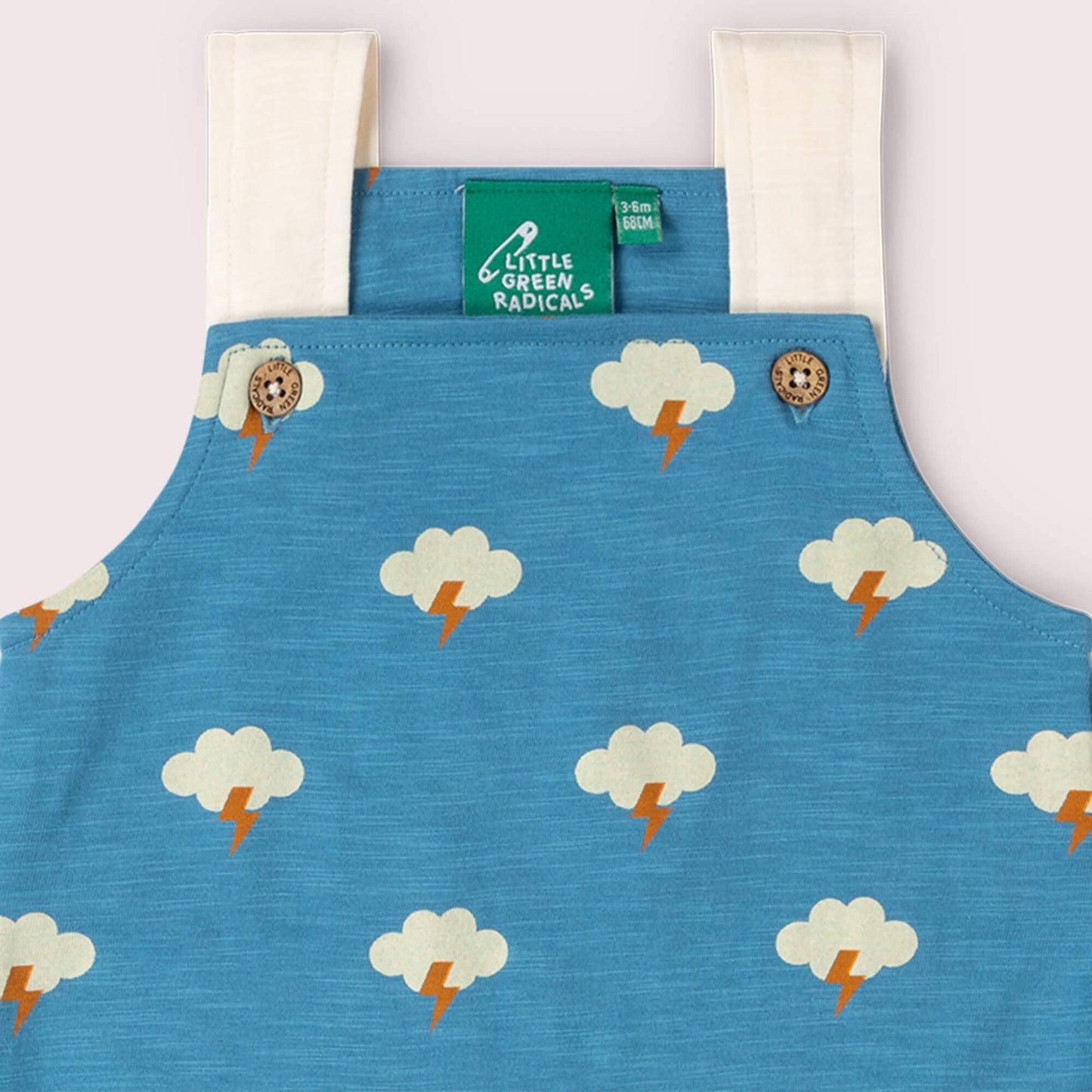 Organic Cotton Shortalls - Blue Clouds | Little Green Radicals
