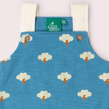 Organic Cotton Shortalls - Blue Clouds | Little Green Radicals
