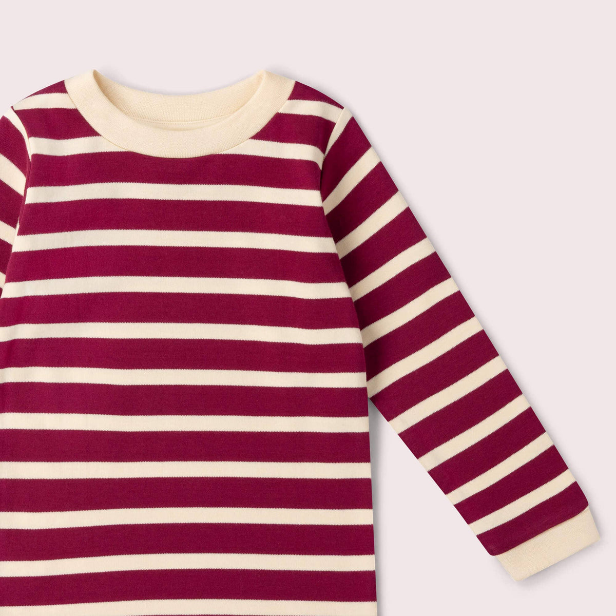 Little Green Radicals Organic Cotton Long Sleeve T-Shirt - Berry Striped
