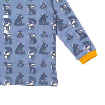 Little Green Radicals Organic Kids' Long Sleeved T-Shirt- Midnight Animals