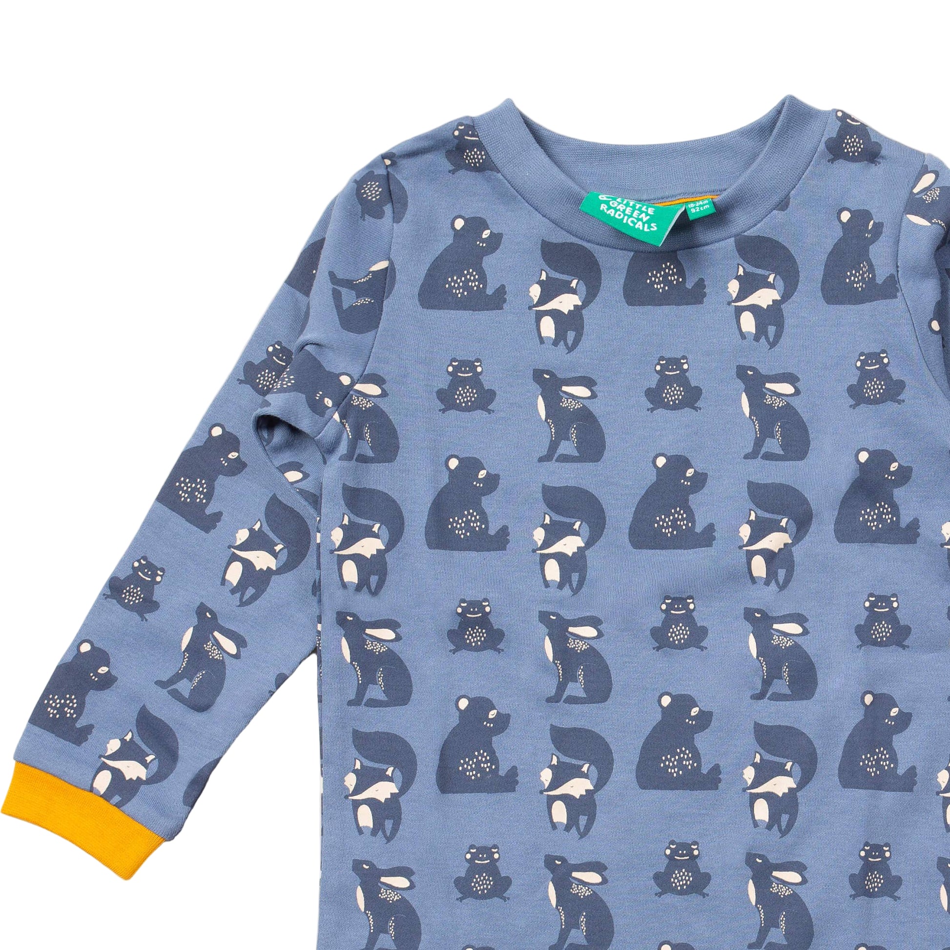 Little Green Radicals Organic Kids' Long Sleeved T-Shirt- Midnight Animals