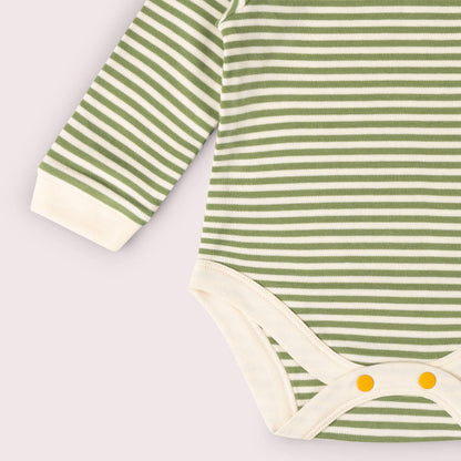 Little Green Radicals Organic Cotton Bodysuit 2 Pack - Olive Ducks