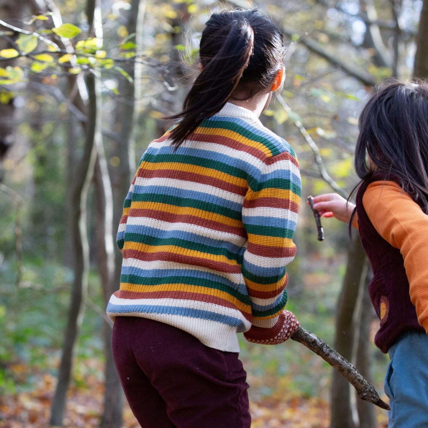 Little Green Radicals Organic Sweater- Rainbow Waffle