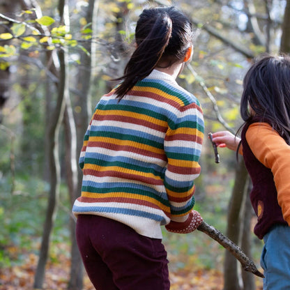 Little Green Radicals Organic Sweater- Rainbow Waffle