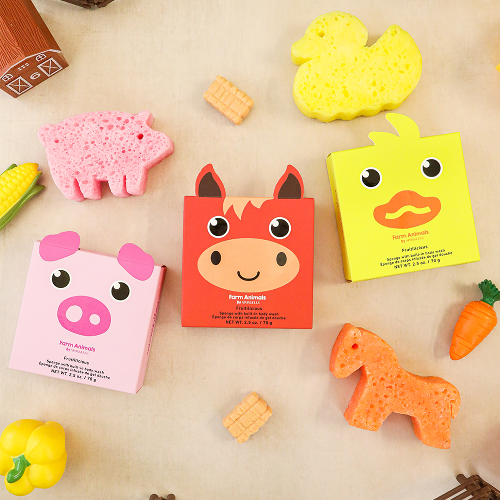 Body Wash Buffer 3-Pack - Farm Animals