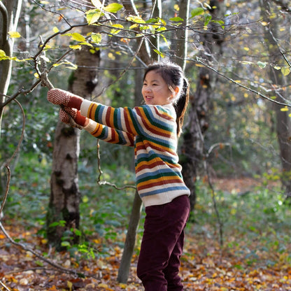 Little Green Radicals Organic Sweater- Rainbow Waffle