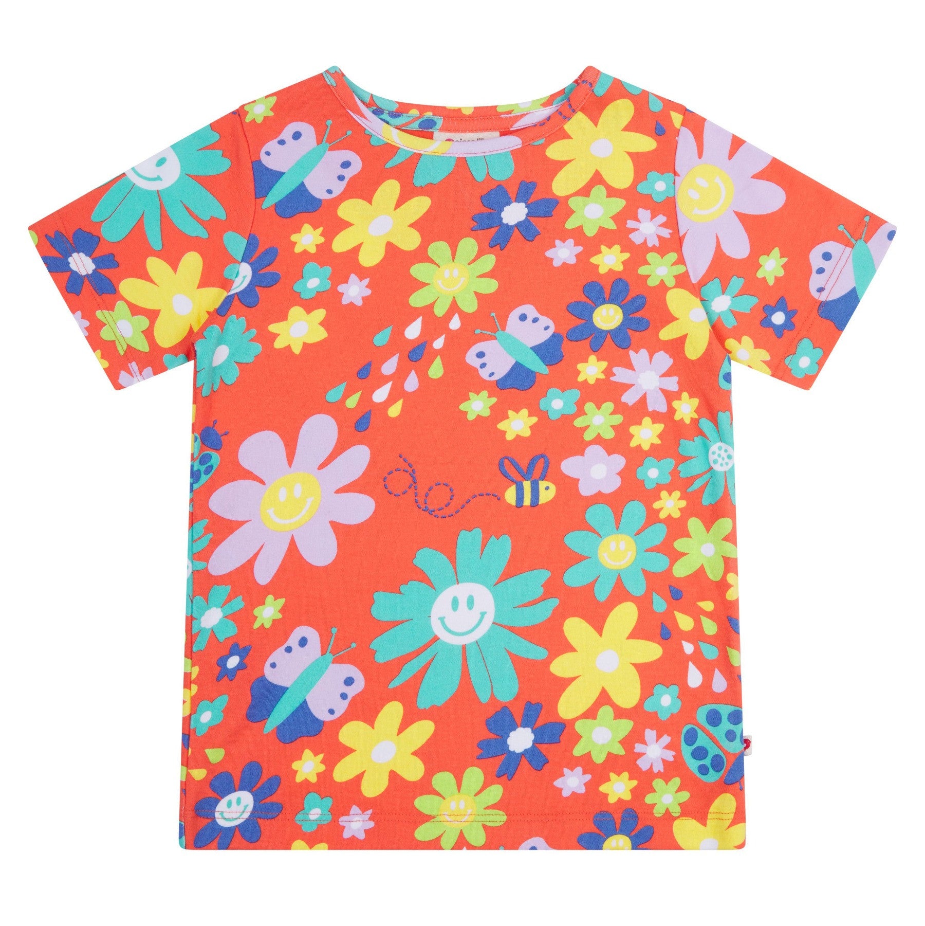 Piccalilly organic All over print t-shirt- flower power