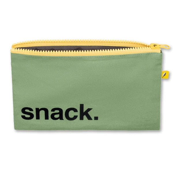 Fluf organic Zip snack bag - 'snack' moss