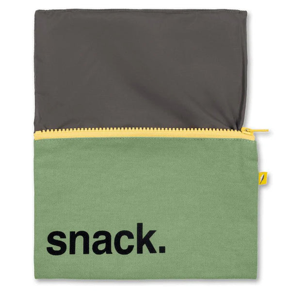 Fluf organic Zip snack bag - 'snack' moss