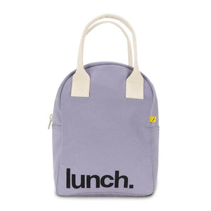 Fluf organic Zipper lunch bag - ‘lunch’ lavender